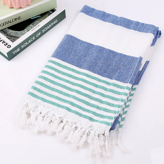 Cotton Beach Towel with Tassels