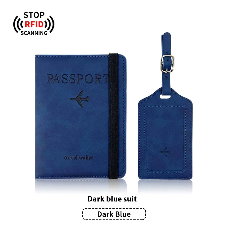 PU Leather Passport Holder & Luggage Tag Set