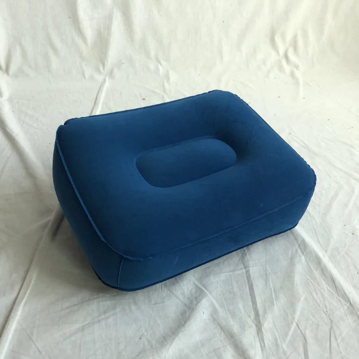 Inflatable Foot Pad for Airplanes, Trains & Cars