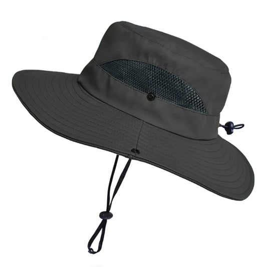 NPJY Men Sun Hat 3” Wide Brim UPF 50+ Bucket Fishing & Beach Hats Black