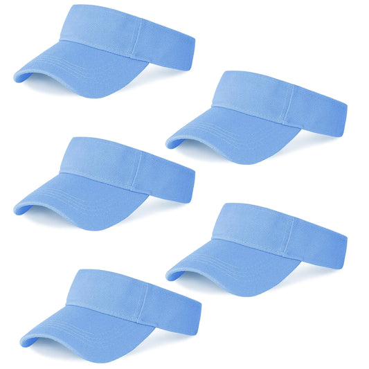 Marrywindix 5-Pack Adjustable Sport Visors – Unisex, One Size, Blue