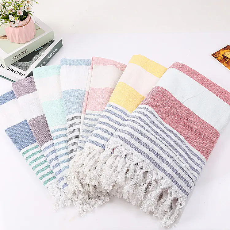 Cotton Beach Towel with Tassels