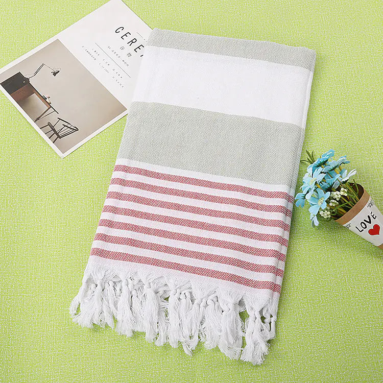 Cotton Beach Towel with Tassels