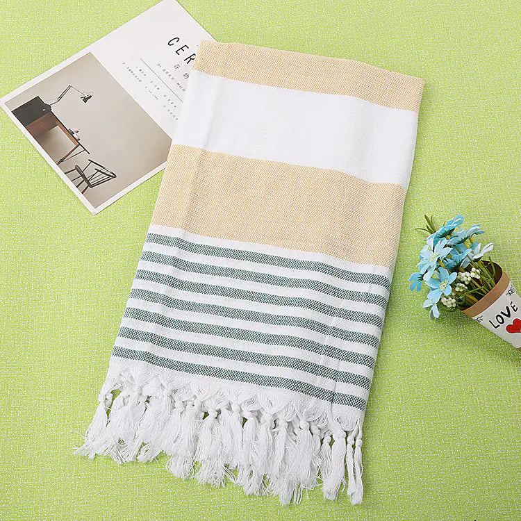 Cotton Beach Towel with Tassels