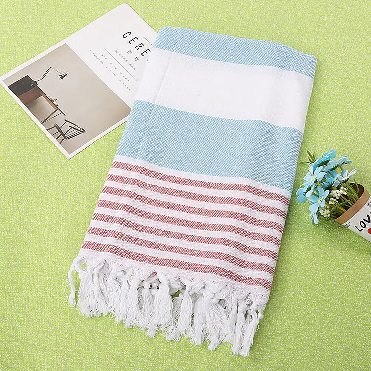 Cotton Beach Towel with Tassels