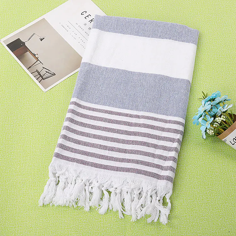 Cotton Beach Towel with Tassels