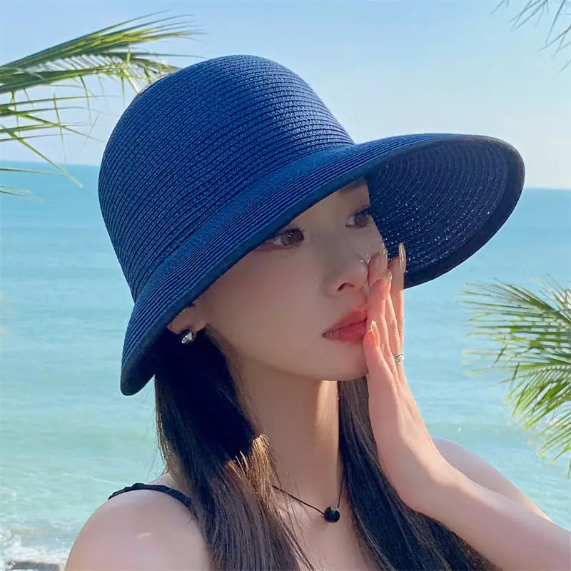 Women's Sun-Proof Straw Visor Hat for Protection