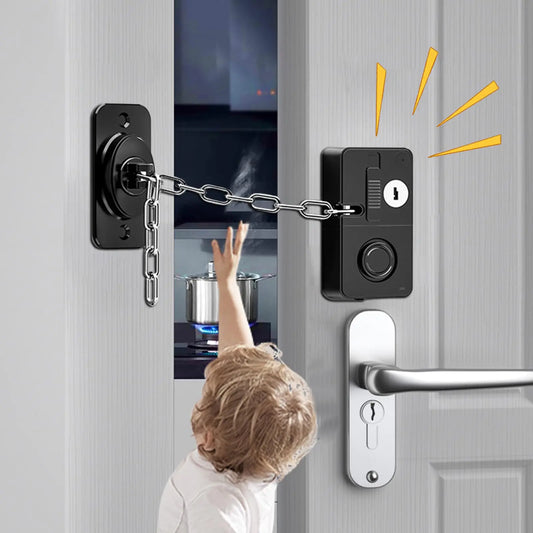 KIZZHISI Premium Child-Safe Door Lock with Alarm (Black)