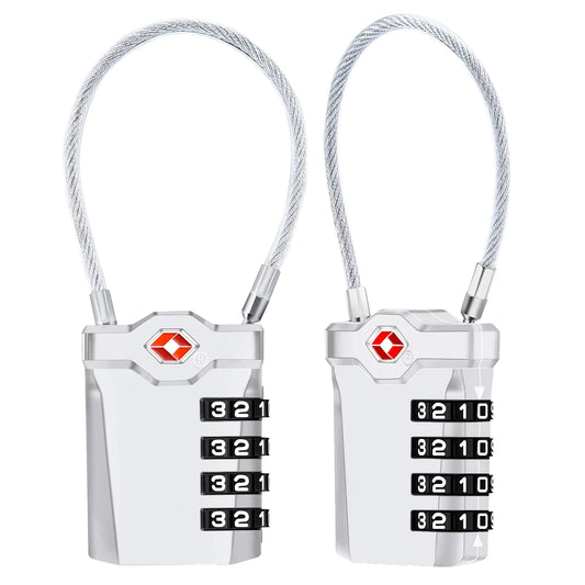 TSA-Approved Flexible Cable Luggage Locks, 2-Pack by Diyife