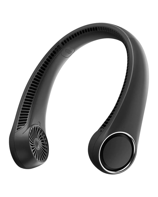 Gaiatop Portable Neck Fan – Bladeless, 3 Speeds, 72 Air Outlets (Black)