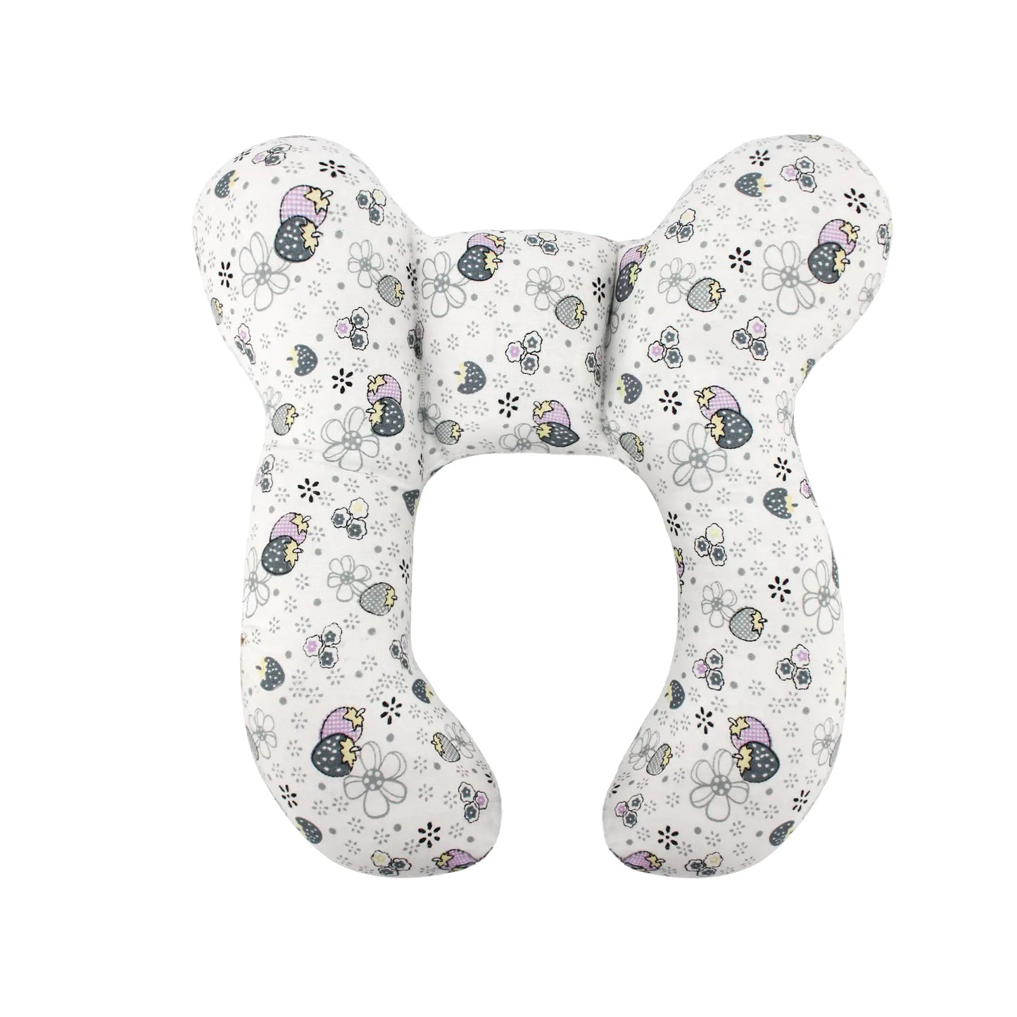 WENDSIM Baby Travel Pillow – Head & Neck Support for Car Seat, Stroller (Strawberry Flower)