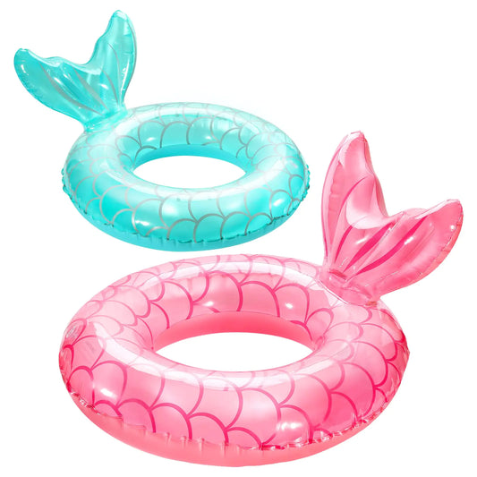 HeySplash Mermaid Tail Pool Float – Rose Gold + Blue (70cm)
