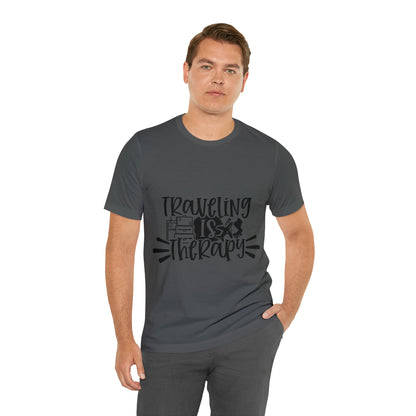 Unisex Traveling is therapy Jersey Short Sleeve Tee