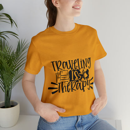 Unisex Traveling is therapy Jersey Short Sleeve Tee