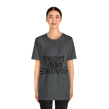 Unisex Traveling is therapy Jersey Short Sleeve Tee