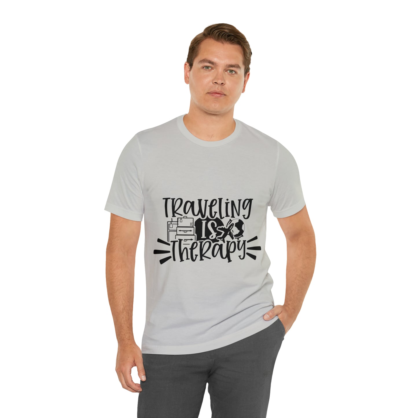 Unisex Traveling is therapy Jersey Short Sleeve Tee