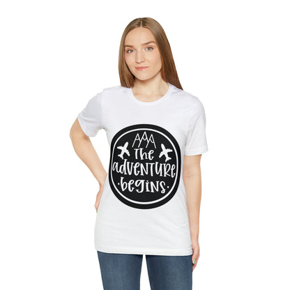 Unisex The Adventure Begins Jersey Short Sleeve Tee