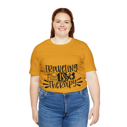 Unisex Traveling is therapy Jersey Short Sleeve Tee