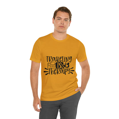 Unisex Traveling is therapy Jersey Short Sleeve Tee