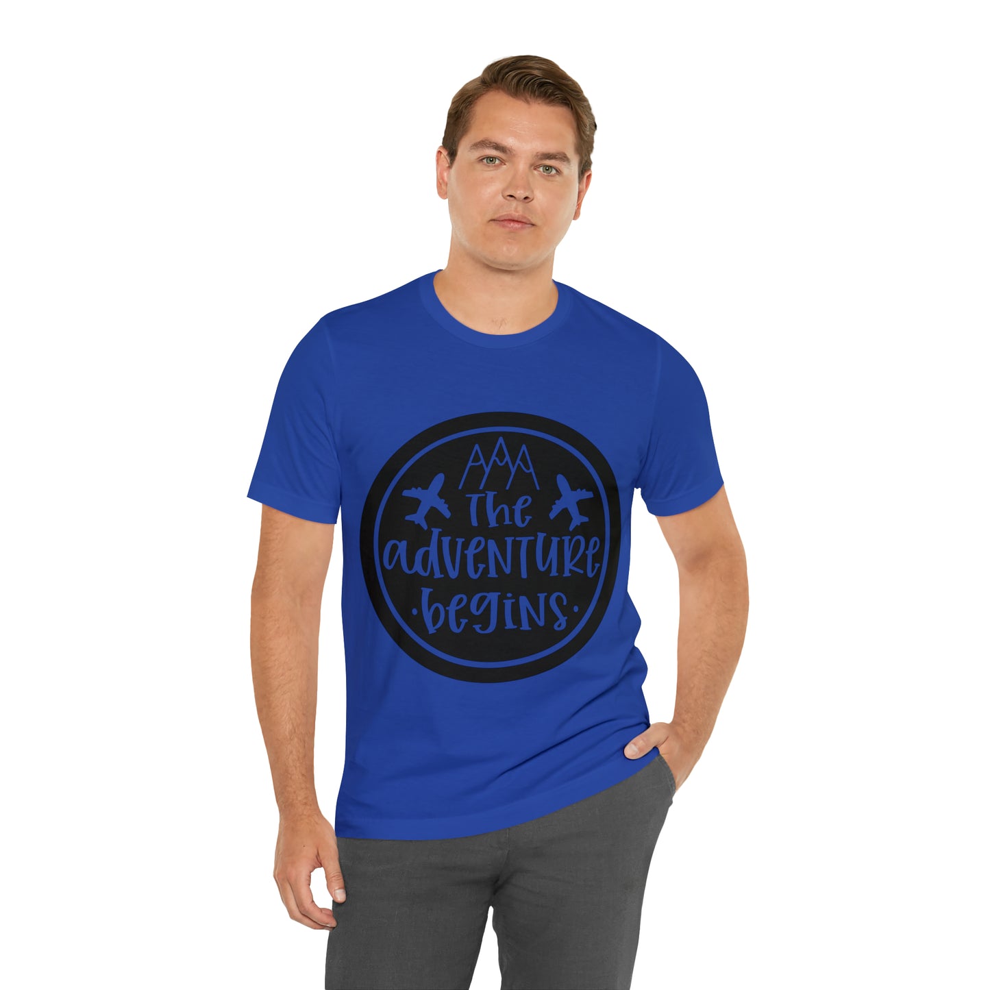 Unisex The Adventure Begins Jersey Short Sleeve Tee