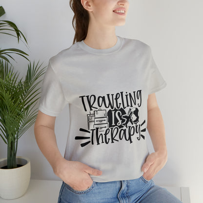 Unisex Traveling is therapy Jersey Short Sleeve Tee