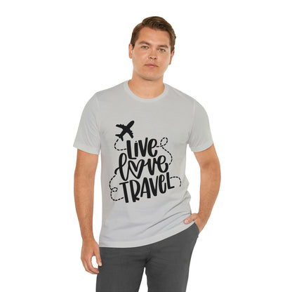 Unisex live Love Travel Jersey Short Sleeve Tee