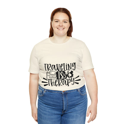 Unisex Traveling is therapy Jersey Short Sleeve Tee