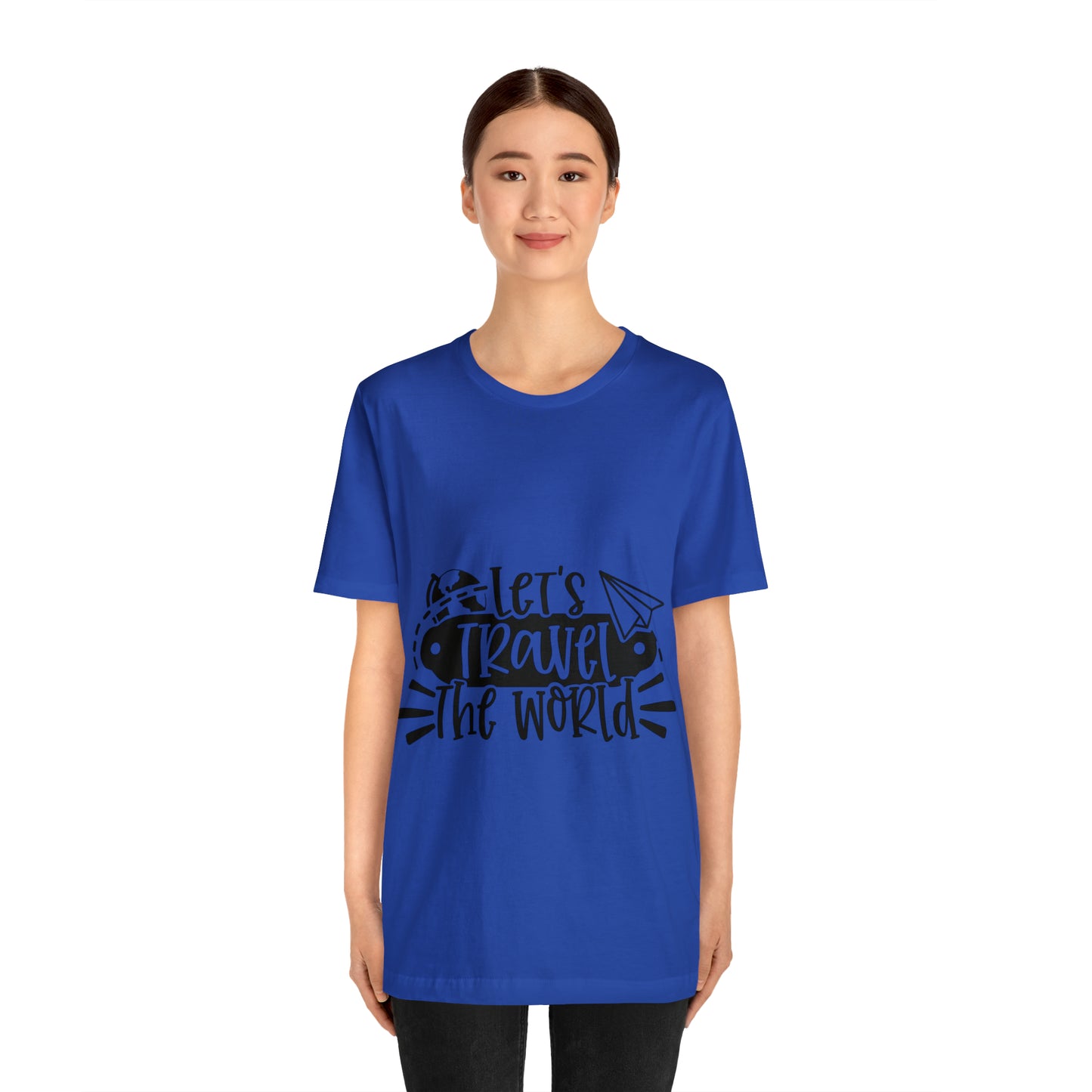 Unisex Lets Travel the World Jersey Short Sleeve Tee