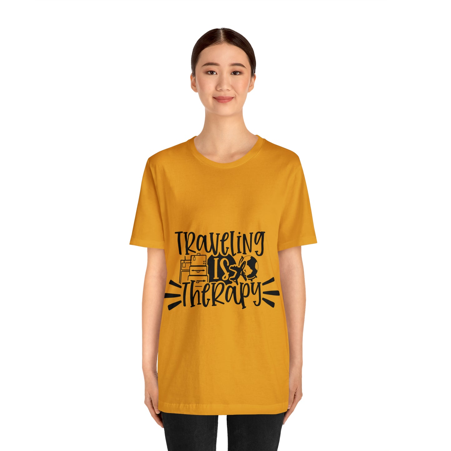 Unisex Traveling is therapy Jersey Short Sleeve Tee