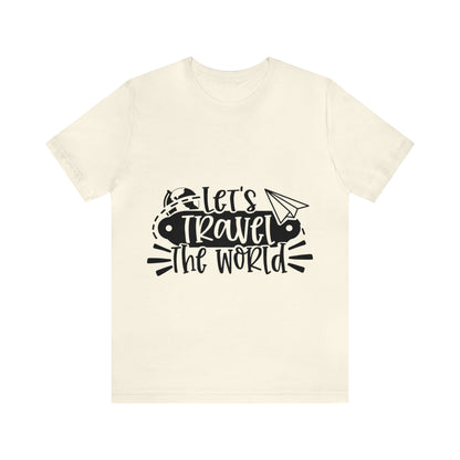 Unisex Lets Travel the World Jersey Short Sleeve Tee