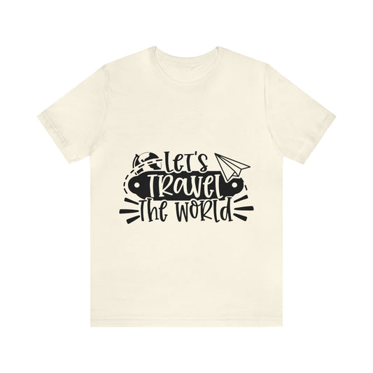 Unisex Lets Travel the World Jersey Short Sleeve Tee