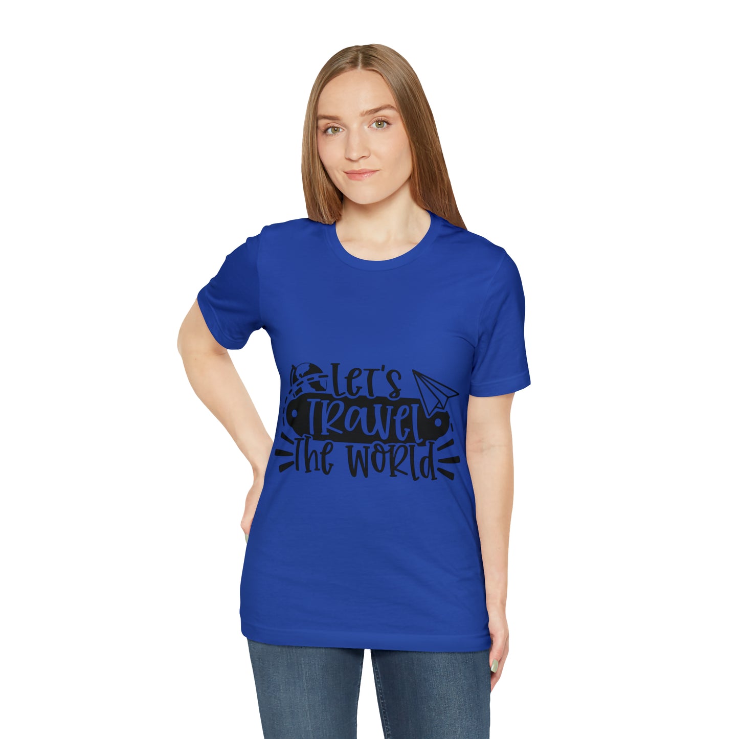 Unisex Lets Travel the World Jersey Short Sleeve Tee