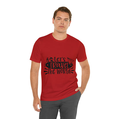 Unisex Lets Travel the World Jersey Short Sleeve Tee