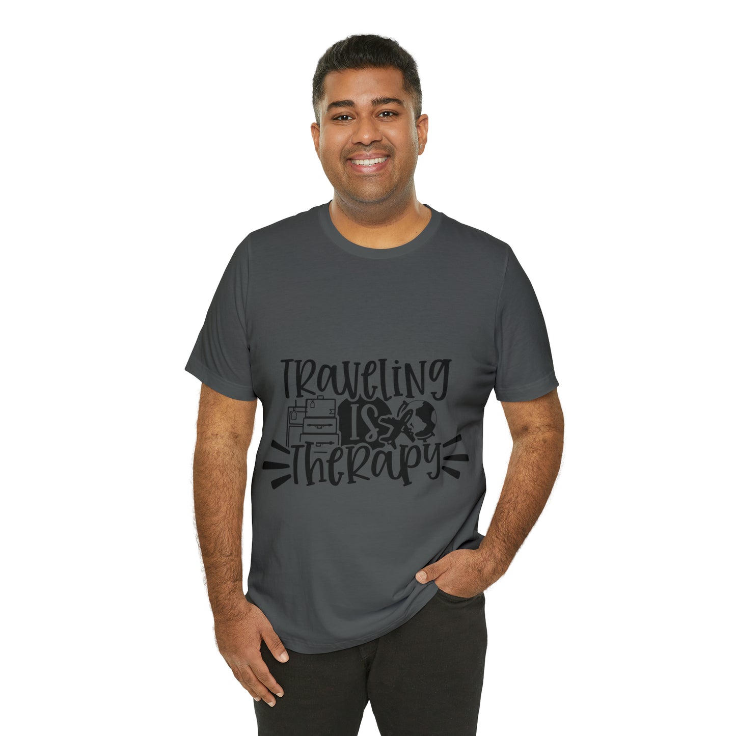 Unisex Traveling is therapy Jersey Short Sleeve Tee