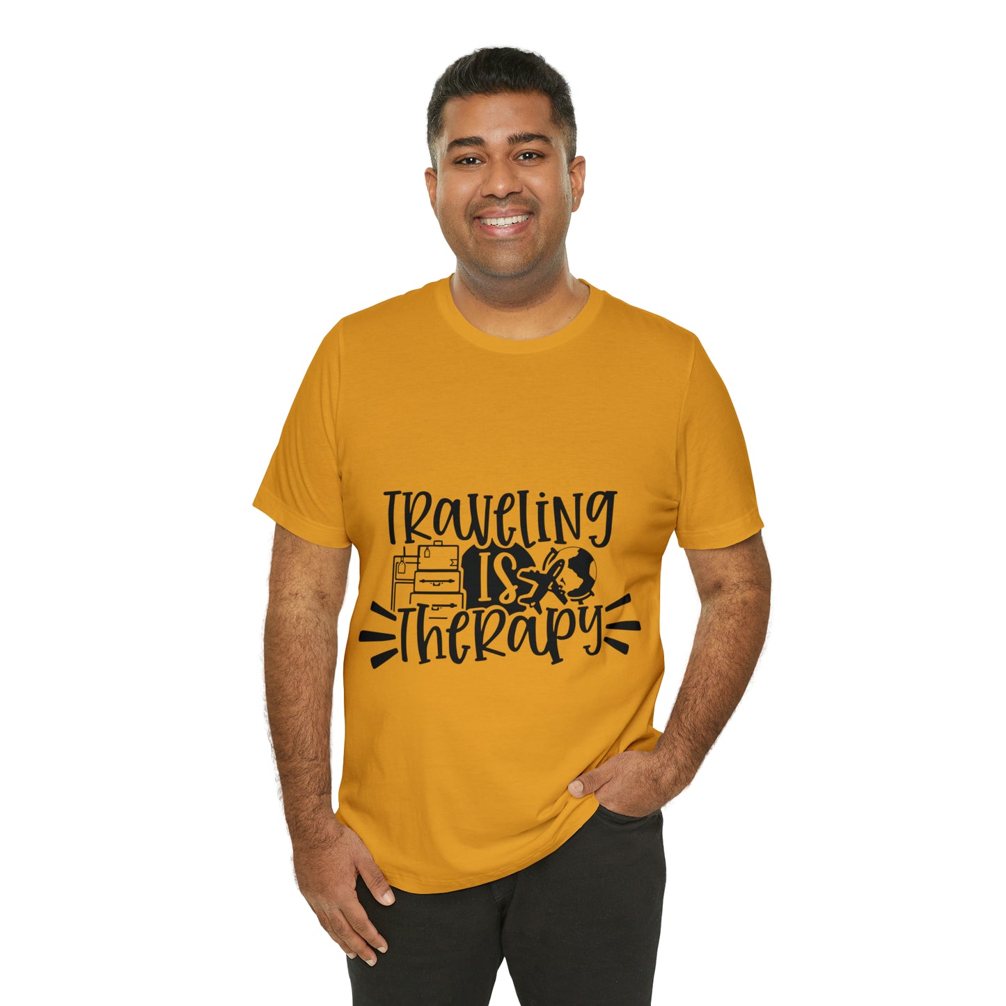 Unisex Traveling is therapy Jersey Short Sleeve Tee