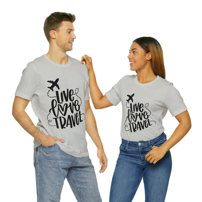 Unisex live Love Travel Jersey Short Sleeve Tee