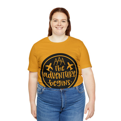 Unisex The Adventure Begins Jersey Short Sleeve Tee