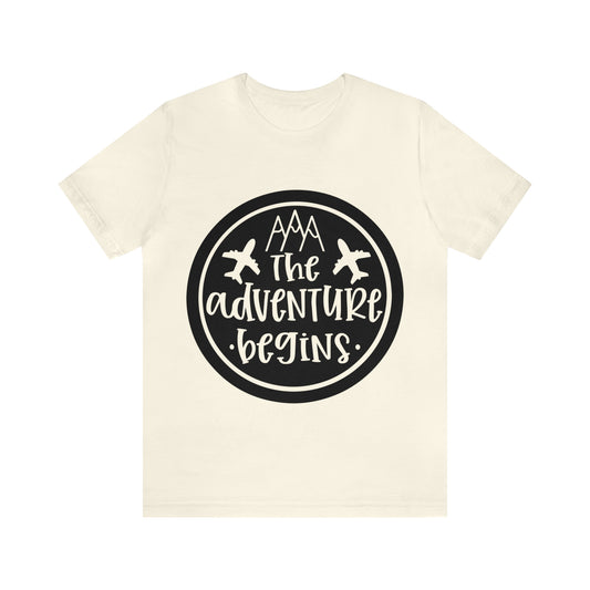 Unisex The Adventure Begins Jersey Short Sleeve Tee