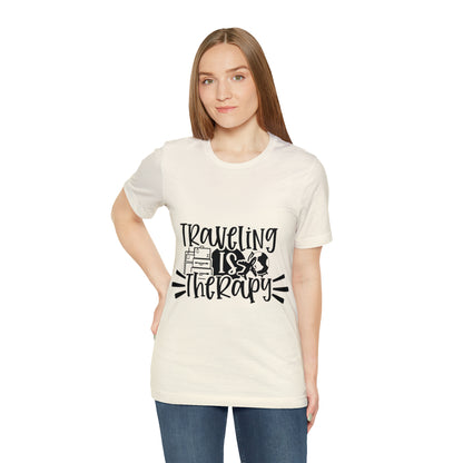 Unisex Traveling is therapy Jersey Short Sleeve Tee