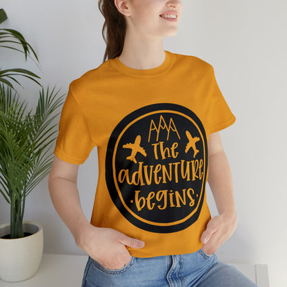 Unisex The Adventure Begins Jersey Short Sleeve Tee