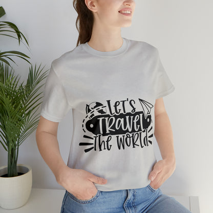 Unisex Lets Travel the World Jersey Short Sleeve Tee