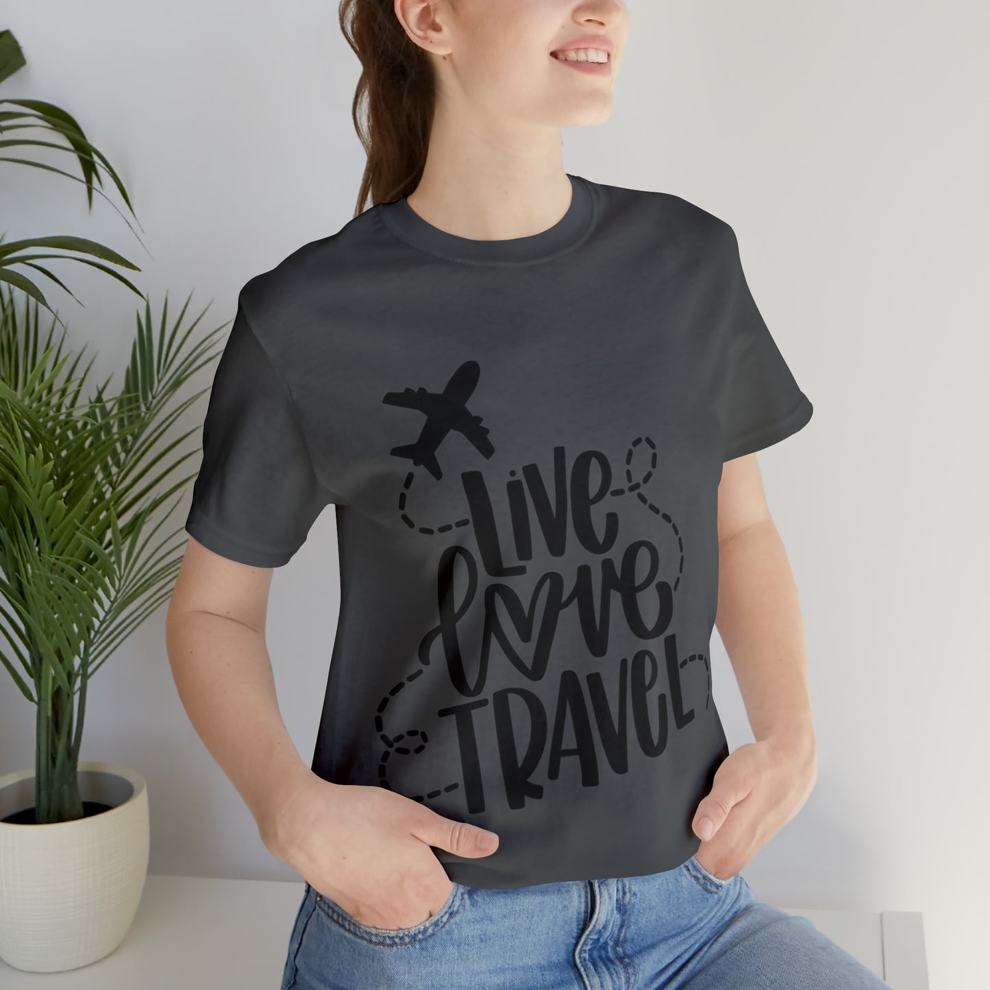 Unisex live Love Travel Jersey Short Sleeve Tee