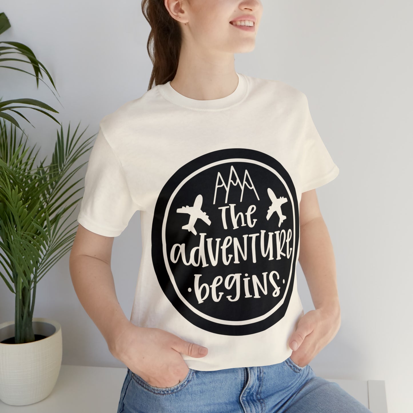 Unisex The Adventure Begins Jersey Short Sleeve Tee