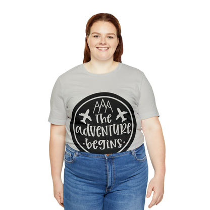 Unisex The Adventure Begins Jersey Short Sleeve Tee