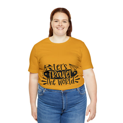 Unisex Lets Travel the World Jersey Short Sleeve Tee