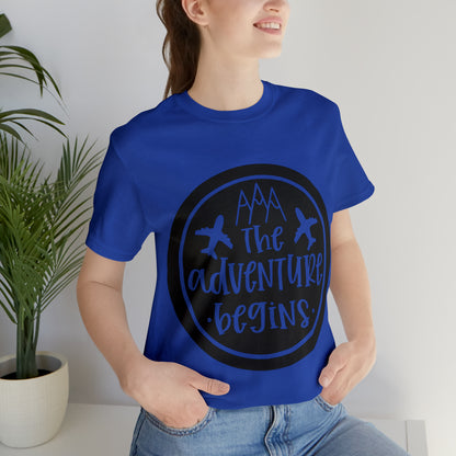 Unisex The Adventure Begins Jersey Short Sleeve Tee