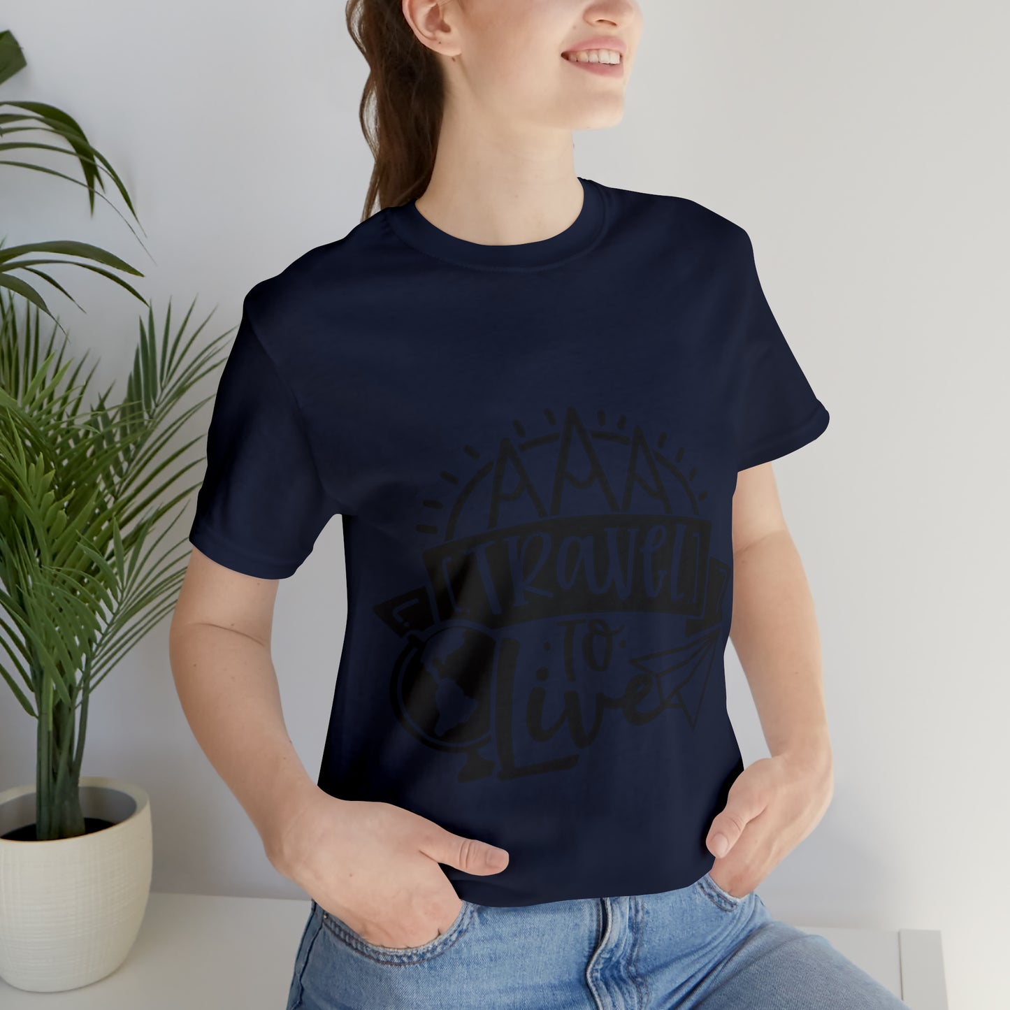 Unisex Traveling to live Jersey Short Sleeve Tee