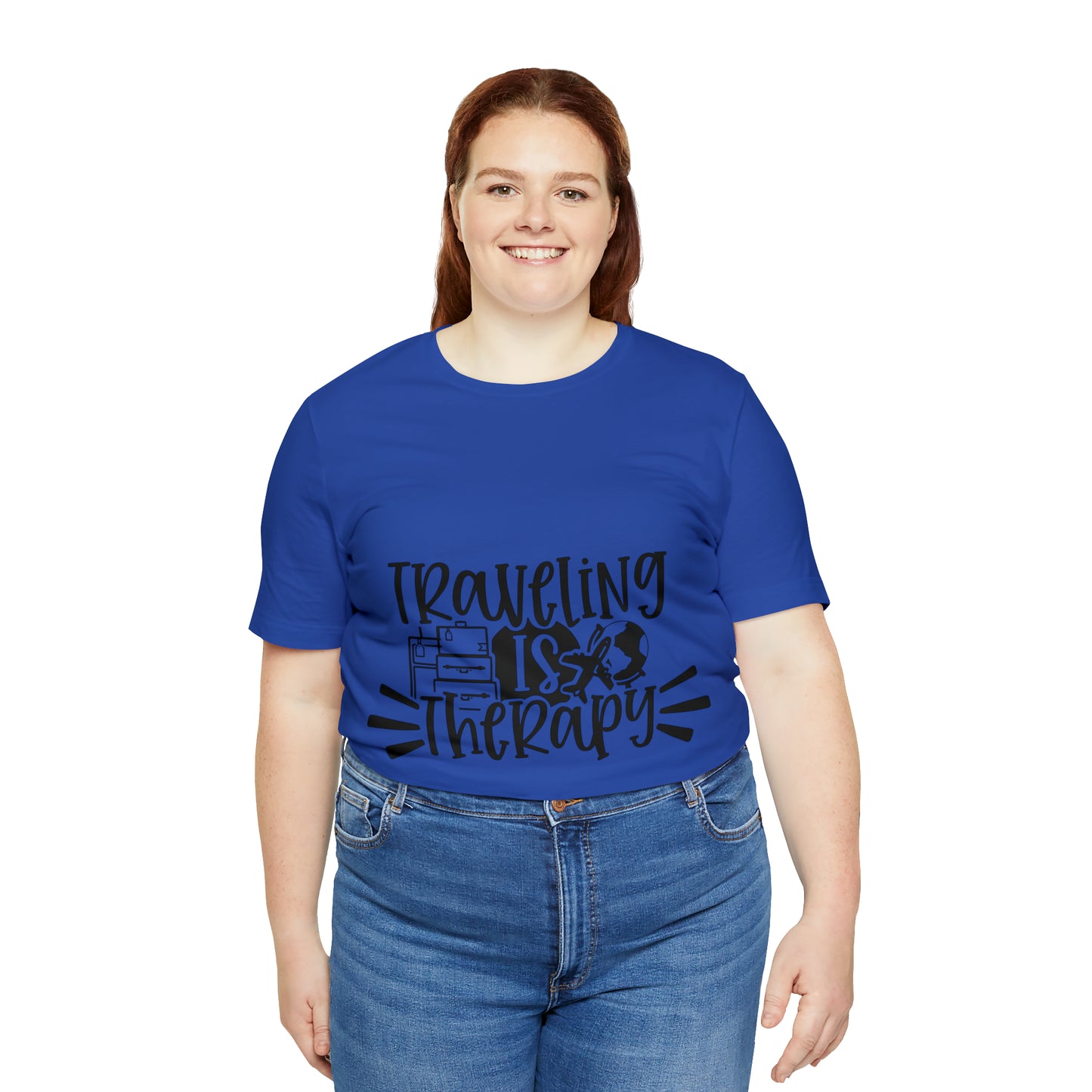 Unisex Traveling is therapy Jersey Short Sleeve Tee