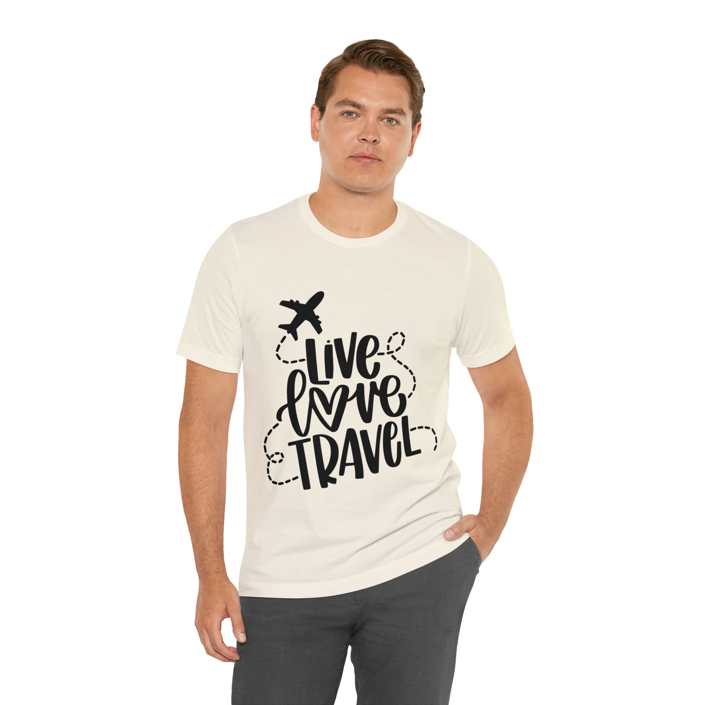 Unisex live Love Travel Jersey Short Sleeve Tee