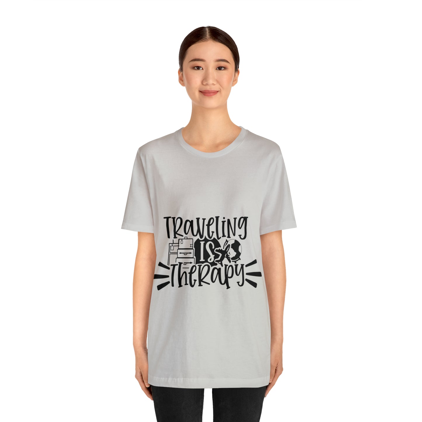 Unisex Traveling is therapy Jersey Short Sleeve Tee